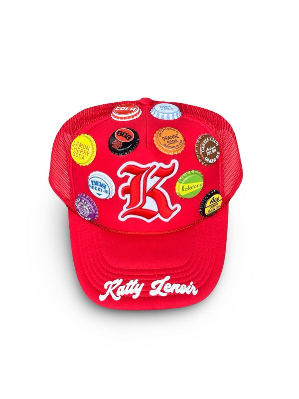 Red Vintage “K” Bottle Cap Trucker Hat