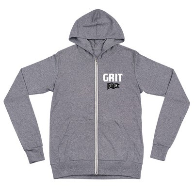GRIT New Logo Unisex Lightweight Zip Hoodie (Gray)