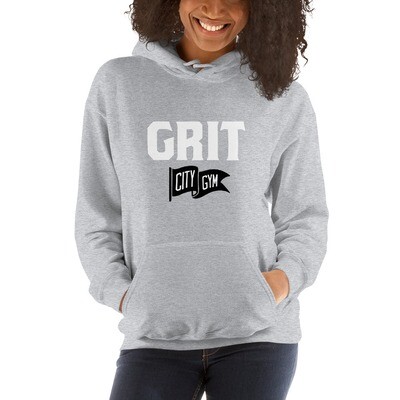 GRIT New Logo Unisex Hoodie (Gray & Red)