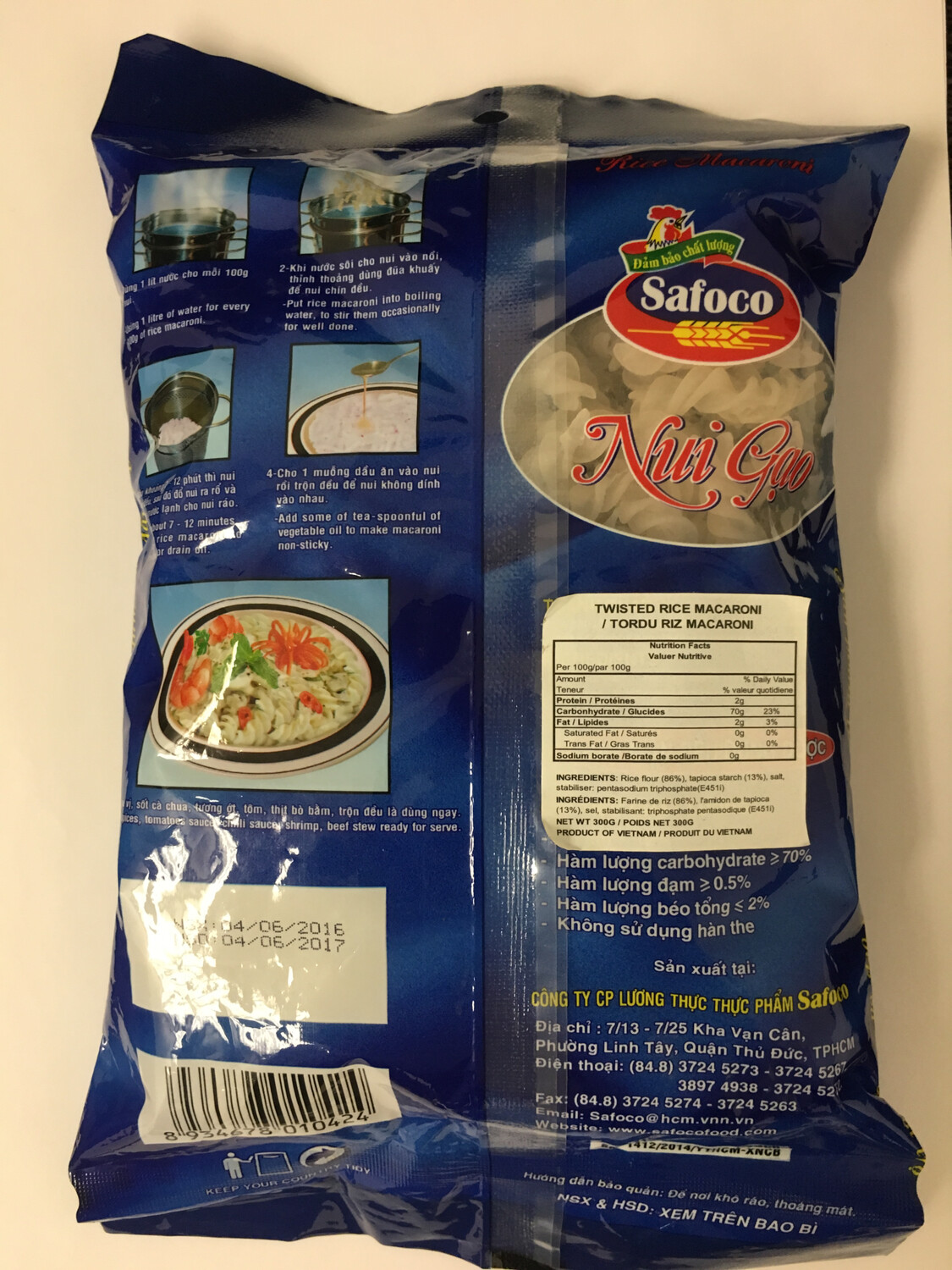 SAFOCO TWISTED RICE MACARONI 20X300G