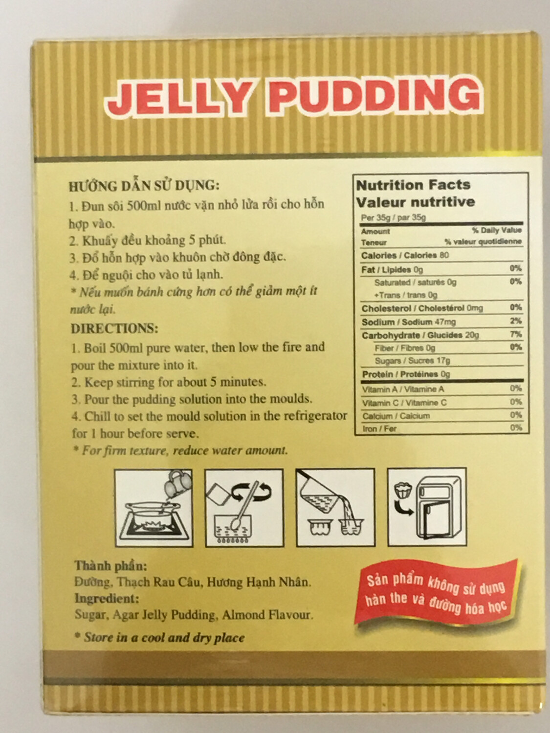 PHOENIX JELLY PUDDING ALMOND FLAVOUR 30BAGS X 140G