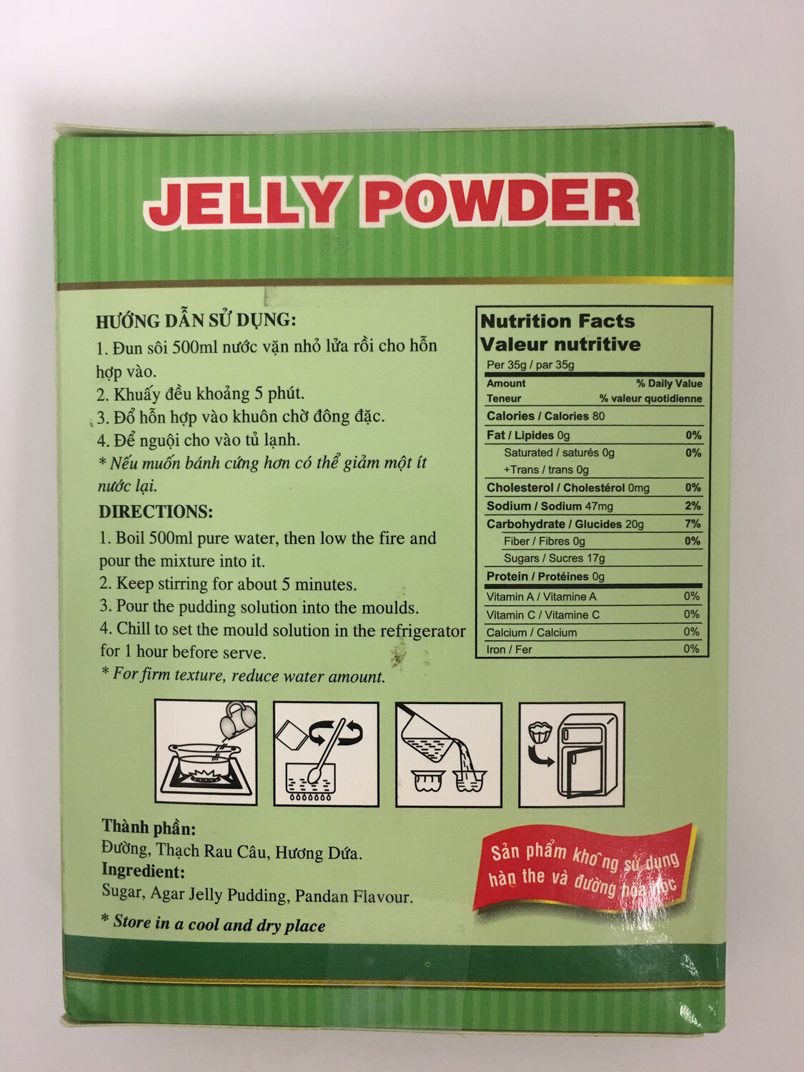 PHOENIX JELLY POWDER PANDAN FLAVOUR 30BOXES X 140G