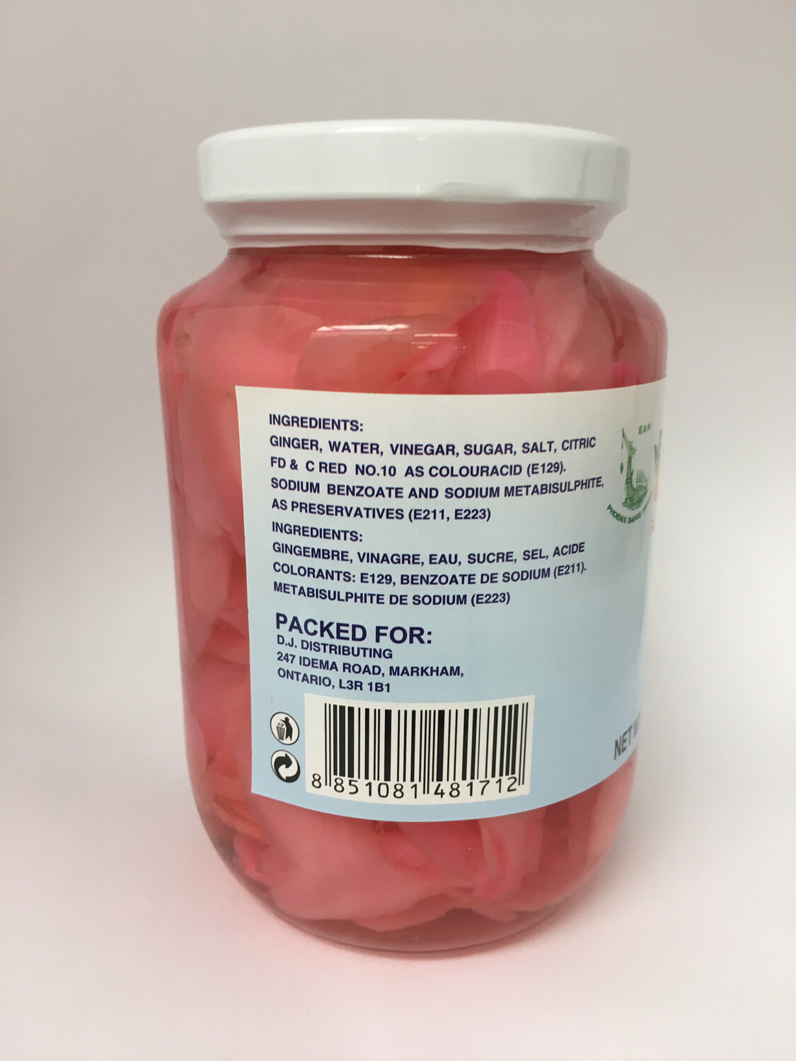 PHOENIX PICKLED GINGER SLICED 24X454G
