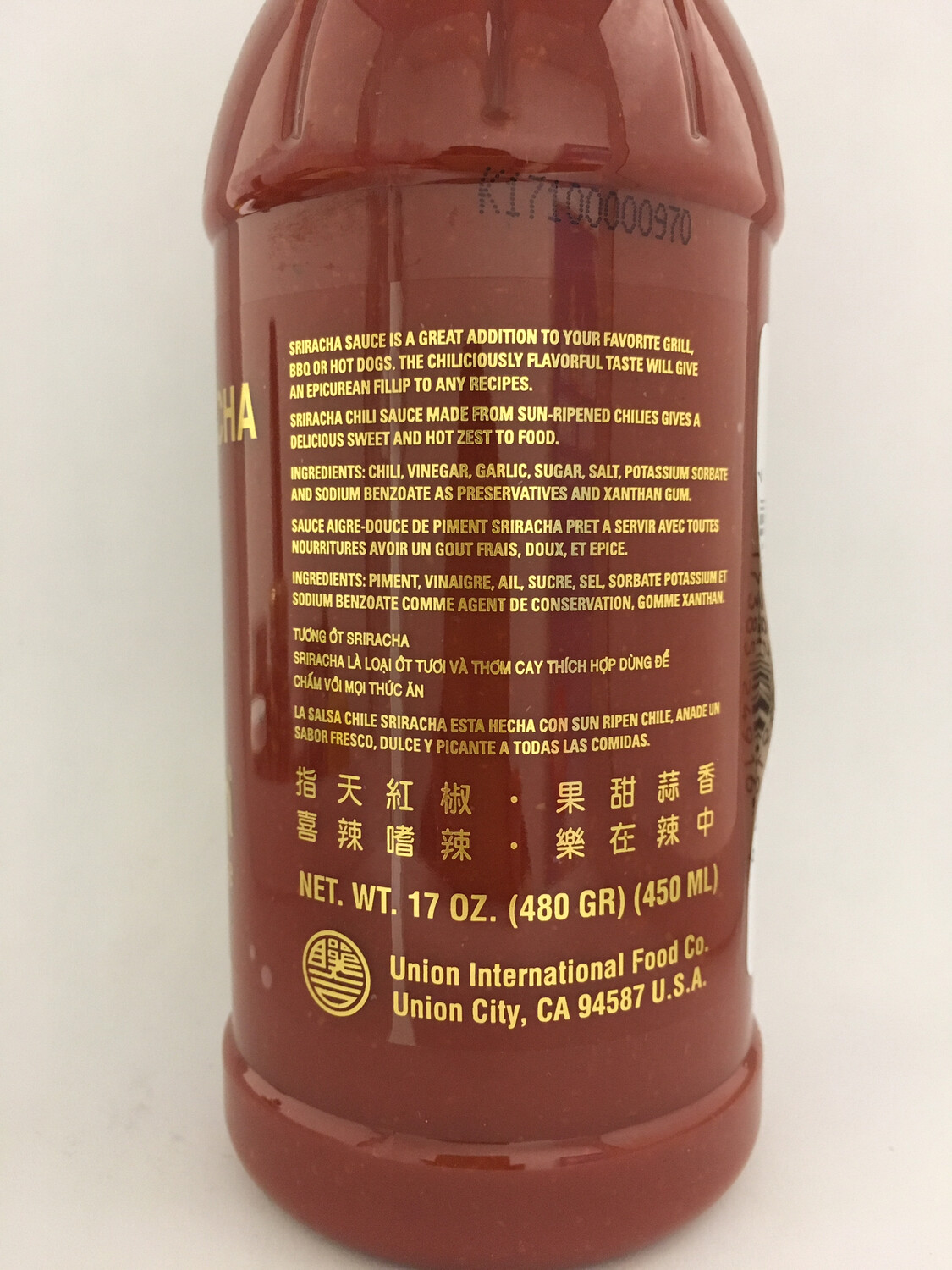 UNCLE CHEN EXTRA HOT SRIRACHA CHILI SAUCE 12X17OZ
