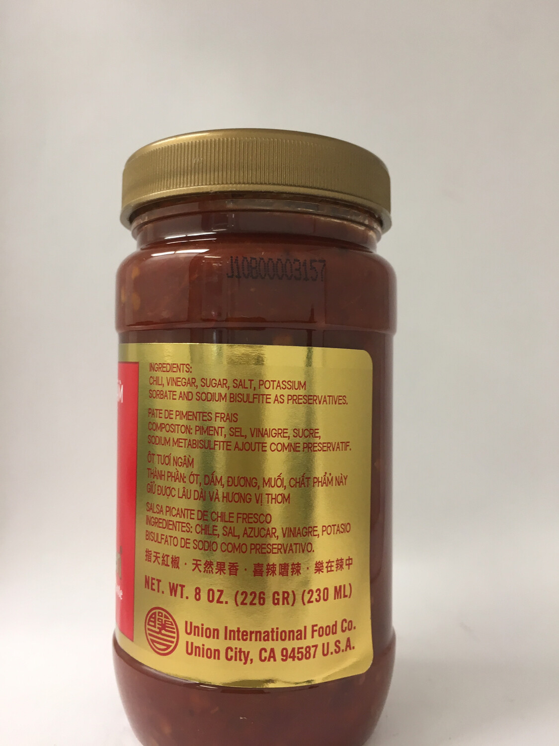 UNCLE CHEN CHILI SAUCE 24X8OZ