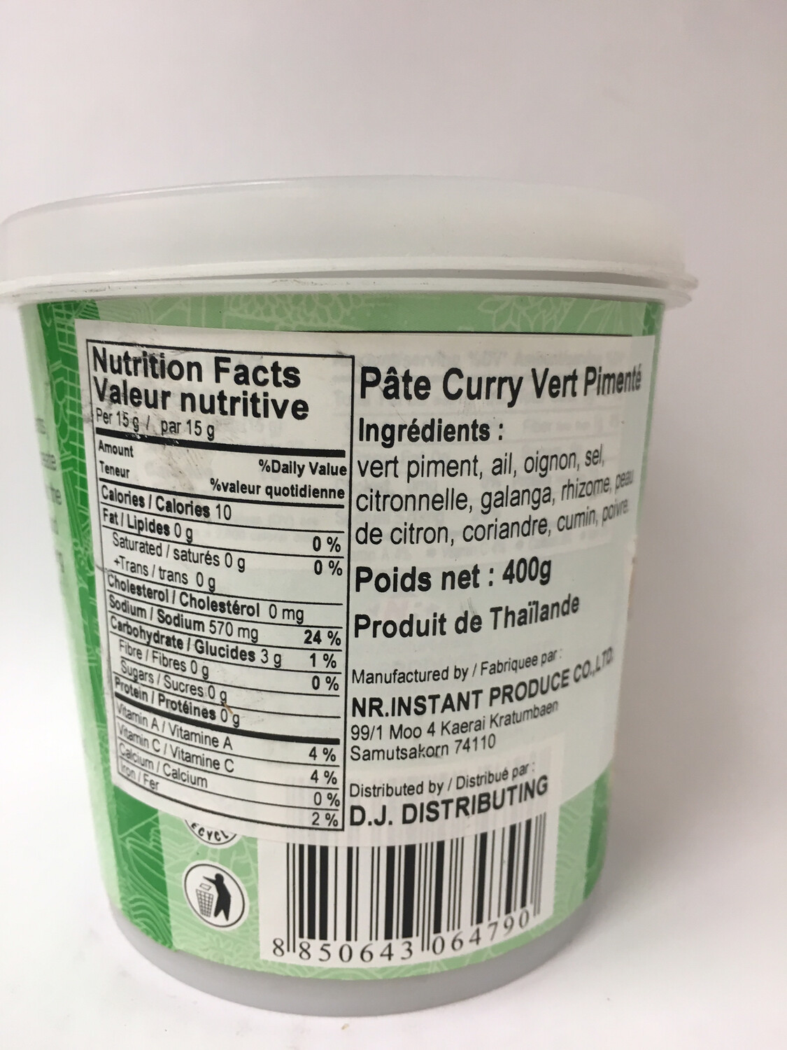 PORKWAN GREEN CURRY PASTE 6X400G