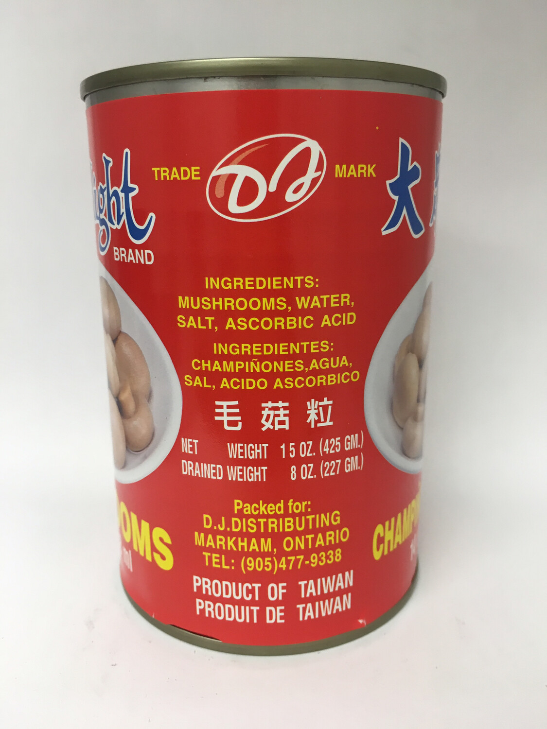 CHINA DELIGHT WHOLE MUSHROOM 24X14OZ