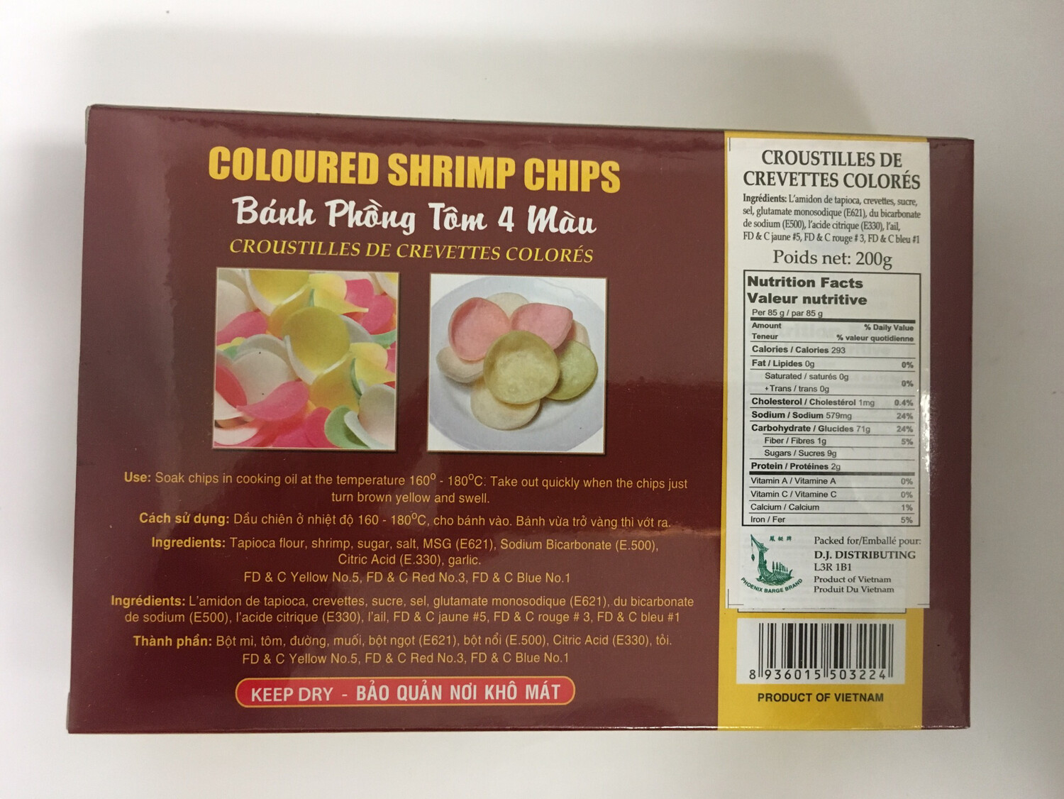 PHOENIX COLOURED SHRIMP CHIPS 50X7OZ