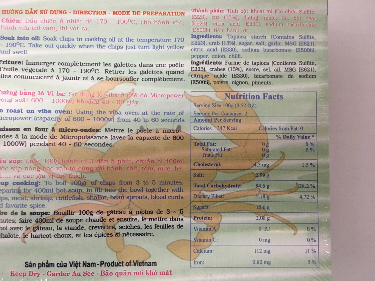 SA GIANG SPECIAL CRAB CHIPS 55X200G