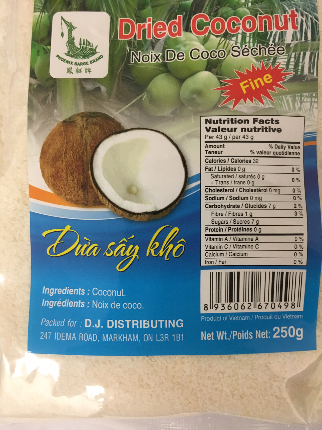 PHOENIX DRIED COCONUT 24X250G