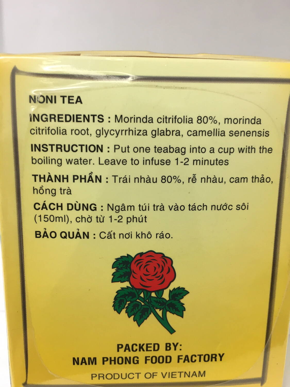 NONI TEA BAGS 24BOXES X 25BAGS X 2G