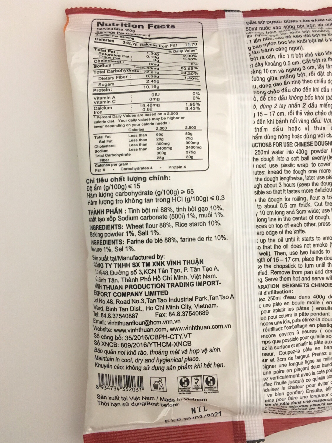 VT QUAY FLOUR 20X400G