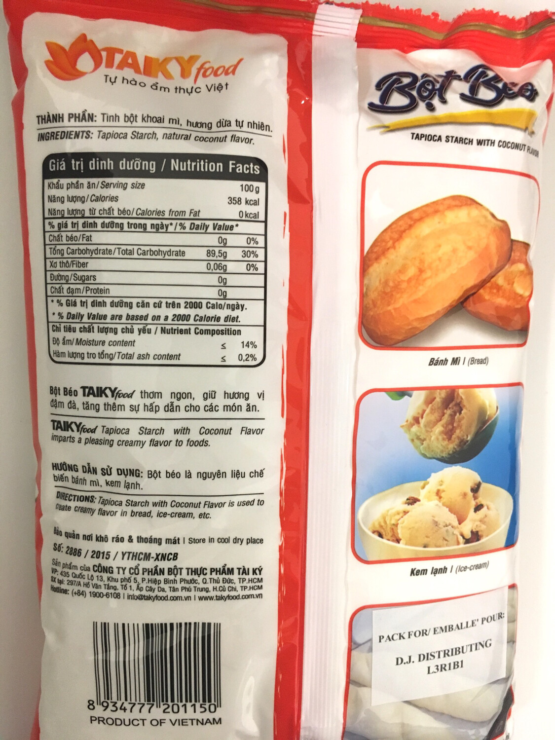 TAI KY TOPICA STARCH W/COCONUT 10X1KG