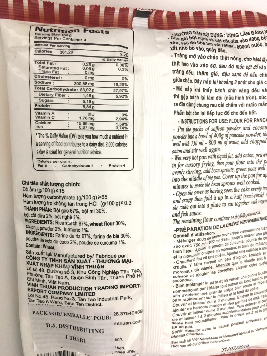 VT MIX FLOUR W/ COCONUT 30X400G