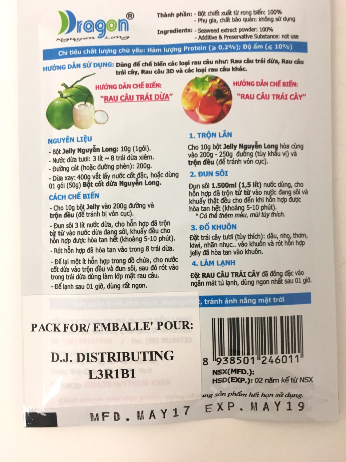 DRAGON JELLY POWDER 20BOXX12BGSX10G