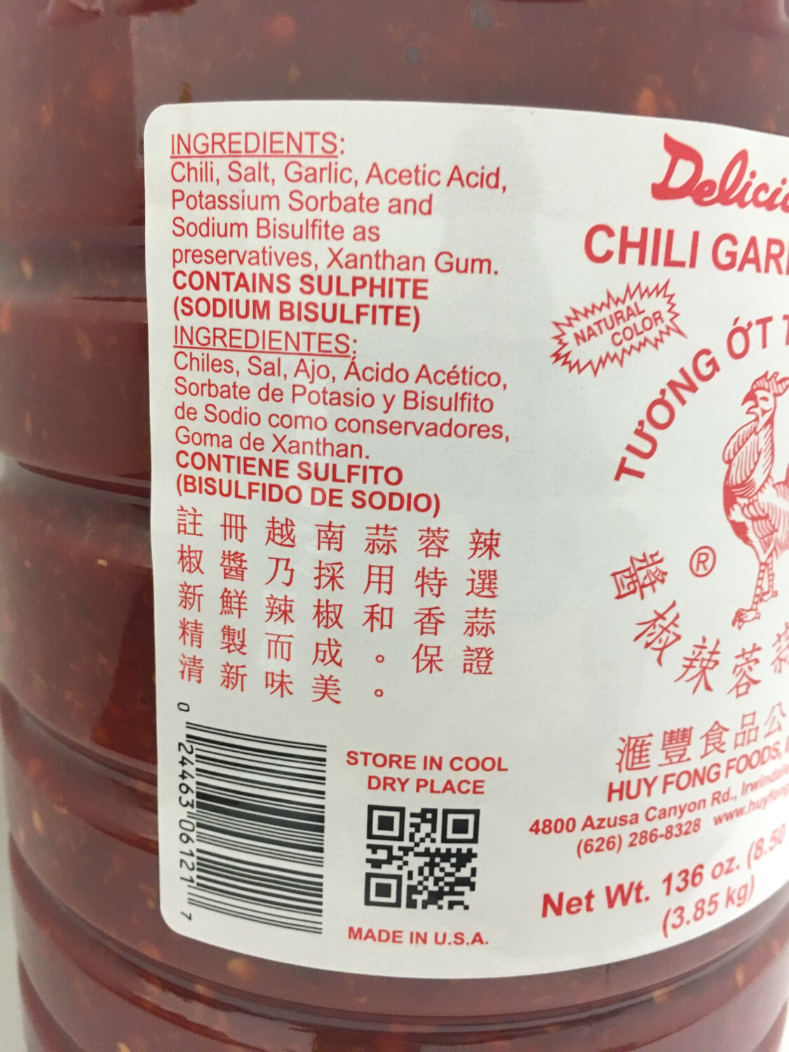 HUYFONG CHILI GARLIC SAUCE 3X136OZ