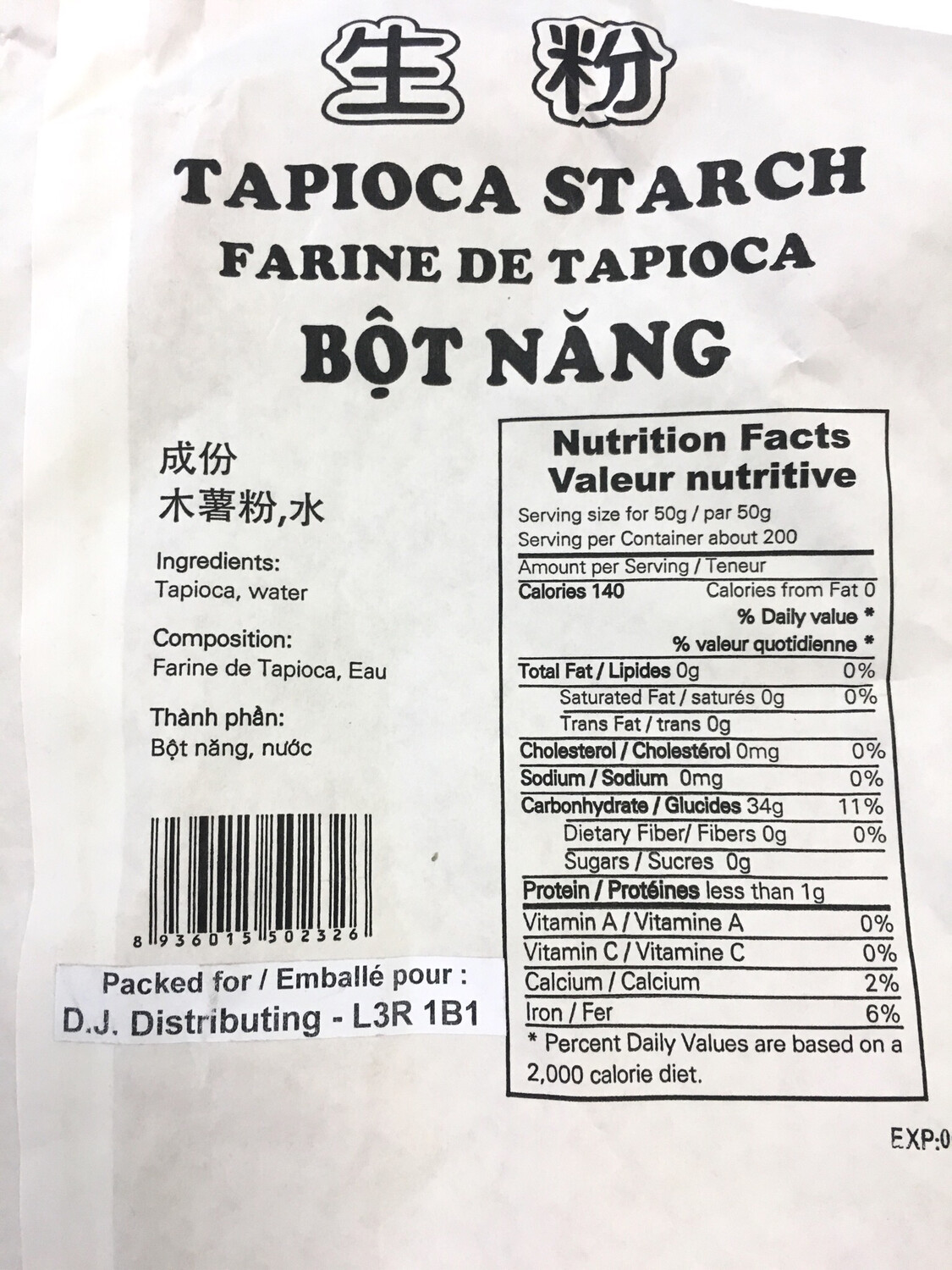 TAPIOCA STARCH 20LBS