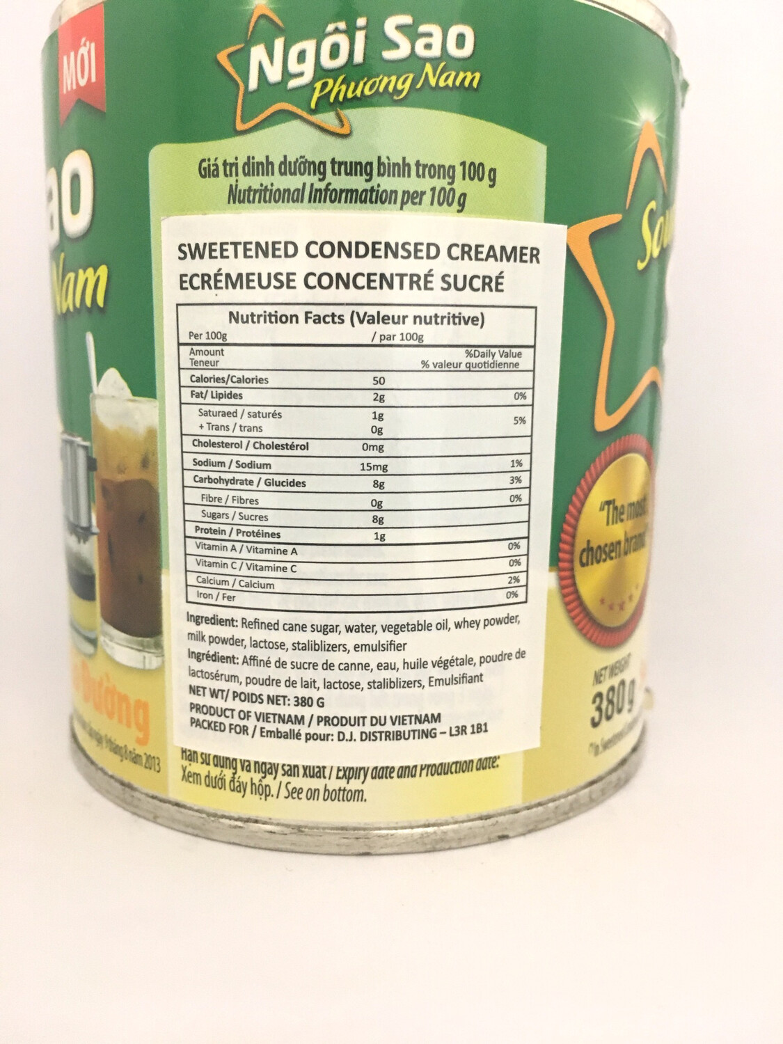 VINAMILK SOUTHERN STAR SWEETENED CONDENSED CREAMER 48X380G