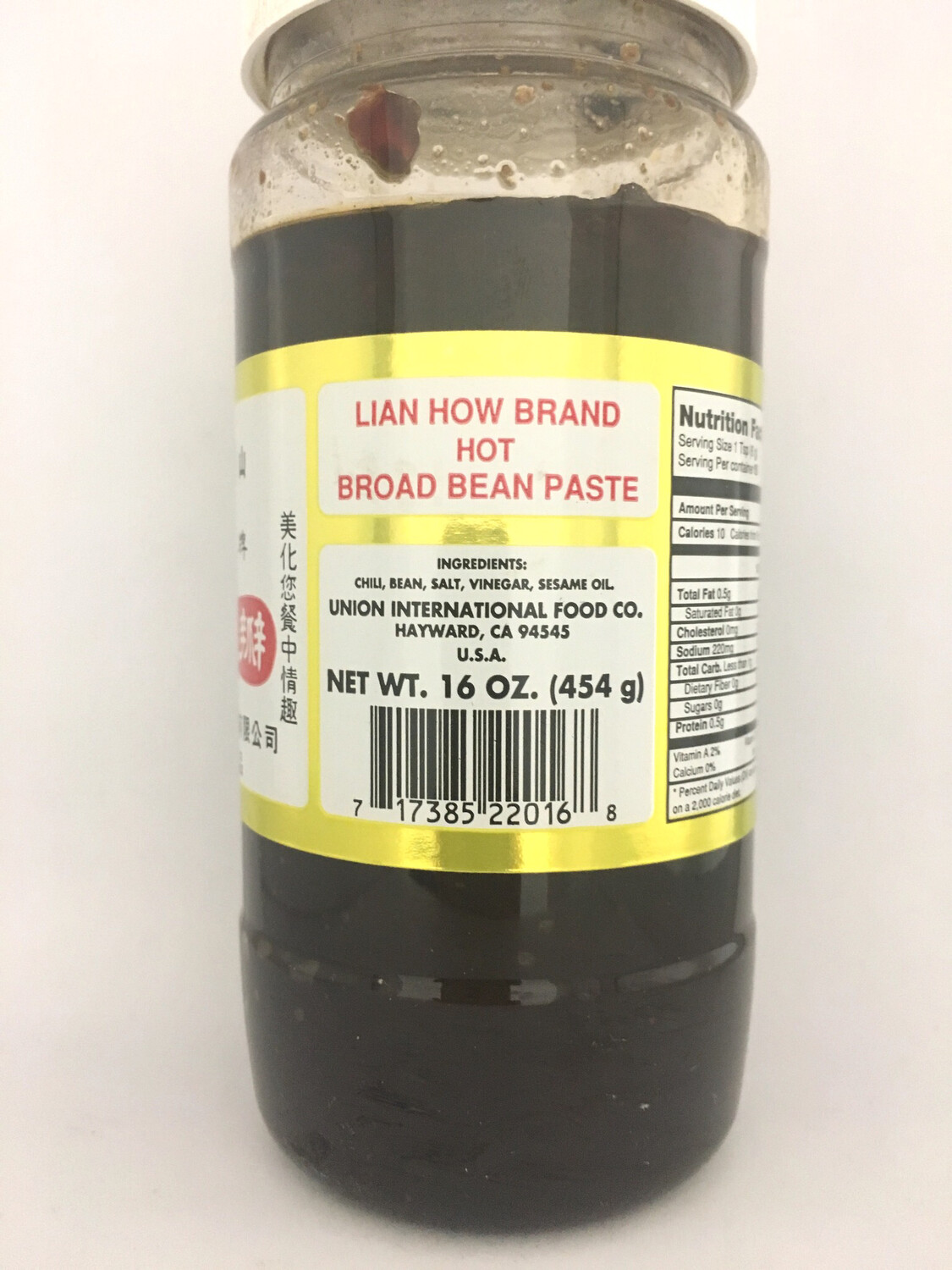 LIAN HOW BRAND HOT BROAD BEAN PASTE 12X16OZ