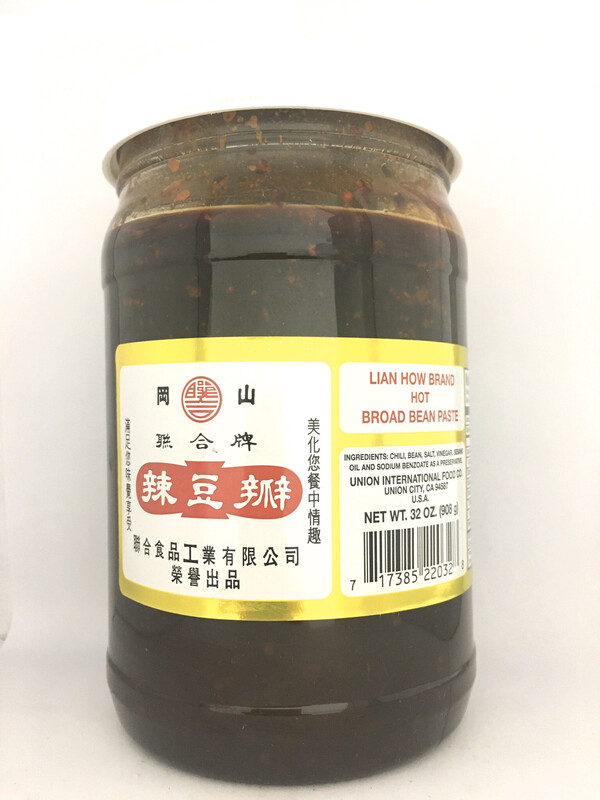 LIAN HOW BRAND HOT BROAD BEAN PASTE 12X32OZ