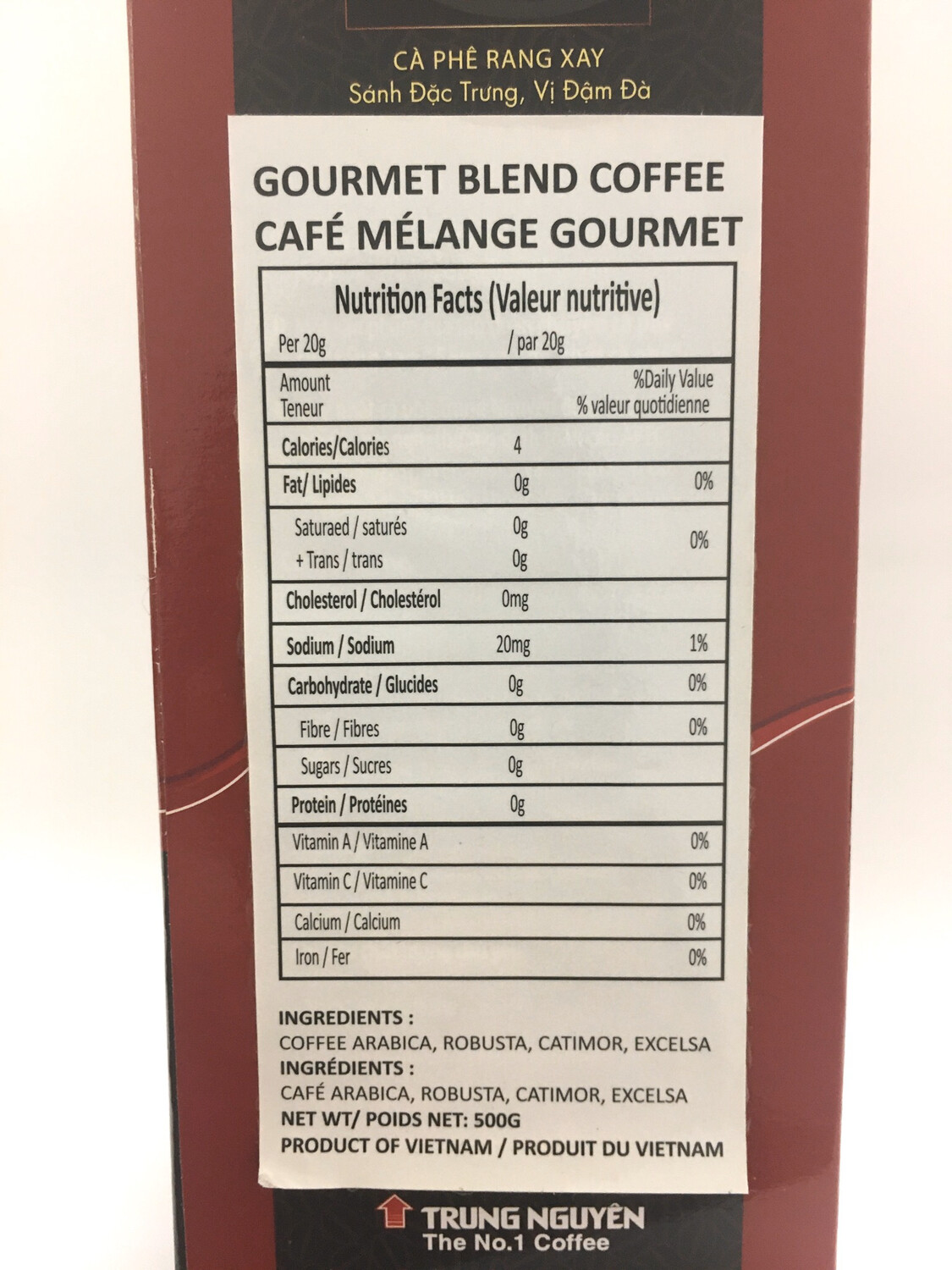TRUNG NGUYEN COFFEE GOURMET BLEND 20X500G