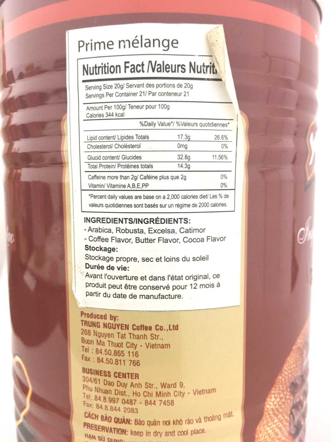 TRUNG NGUYEN COFFEE PREMIUM BLEND 12X425G