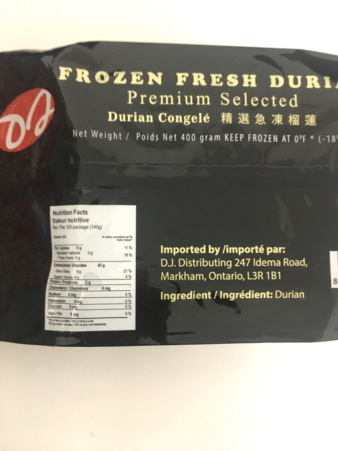 DJ FROZEN DURIAN WITH SEED 24X400G