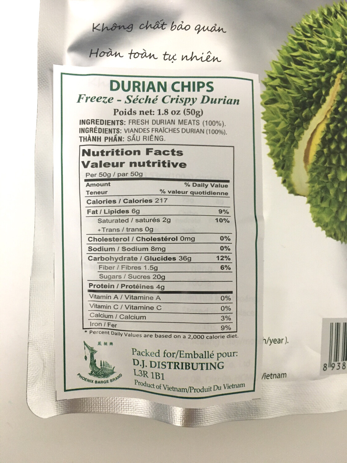 APOLLO DRIED CRISPY DURIAN 40X50G