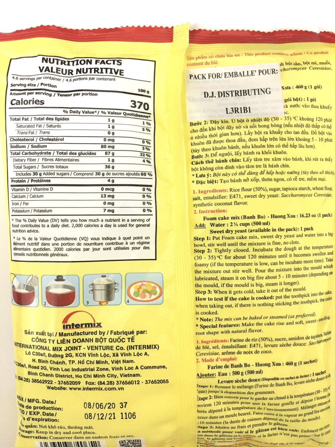 MIKKO FOAM CAKE MIX (BOT BANH BO) 20X460G