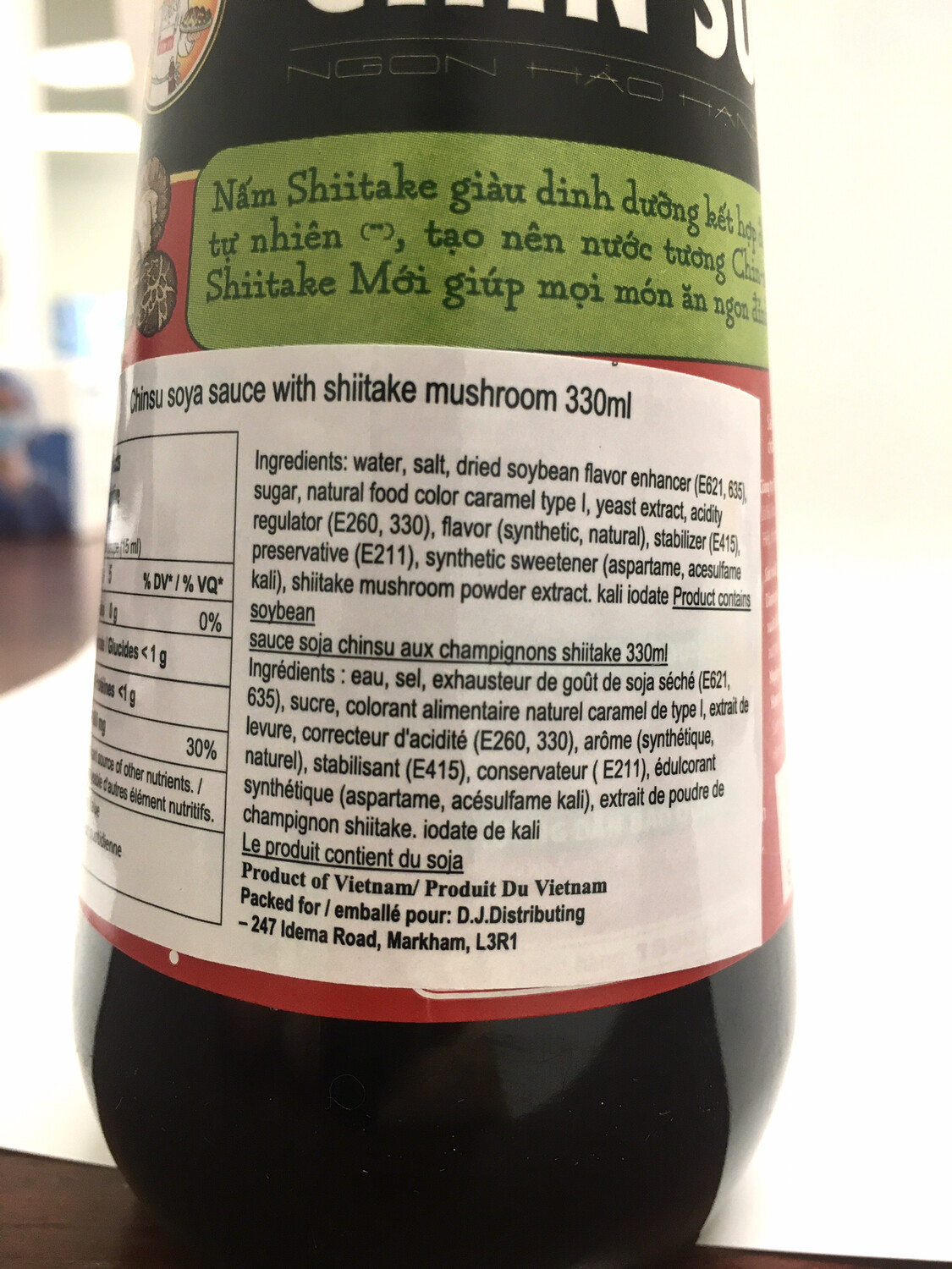 CHIN-SU SOY SAUCE WITH NAM SHIITAKE 24x330ML
