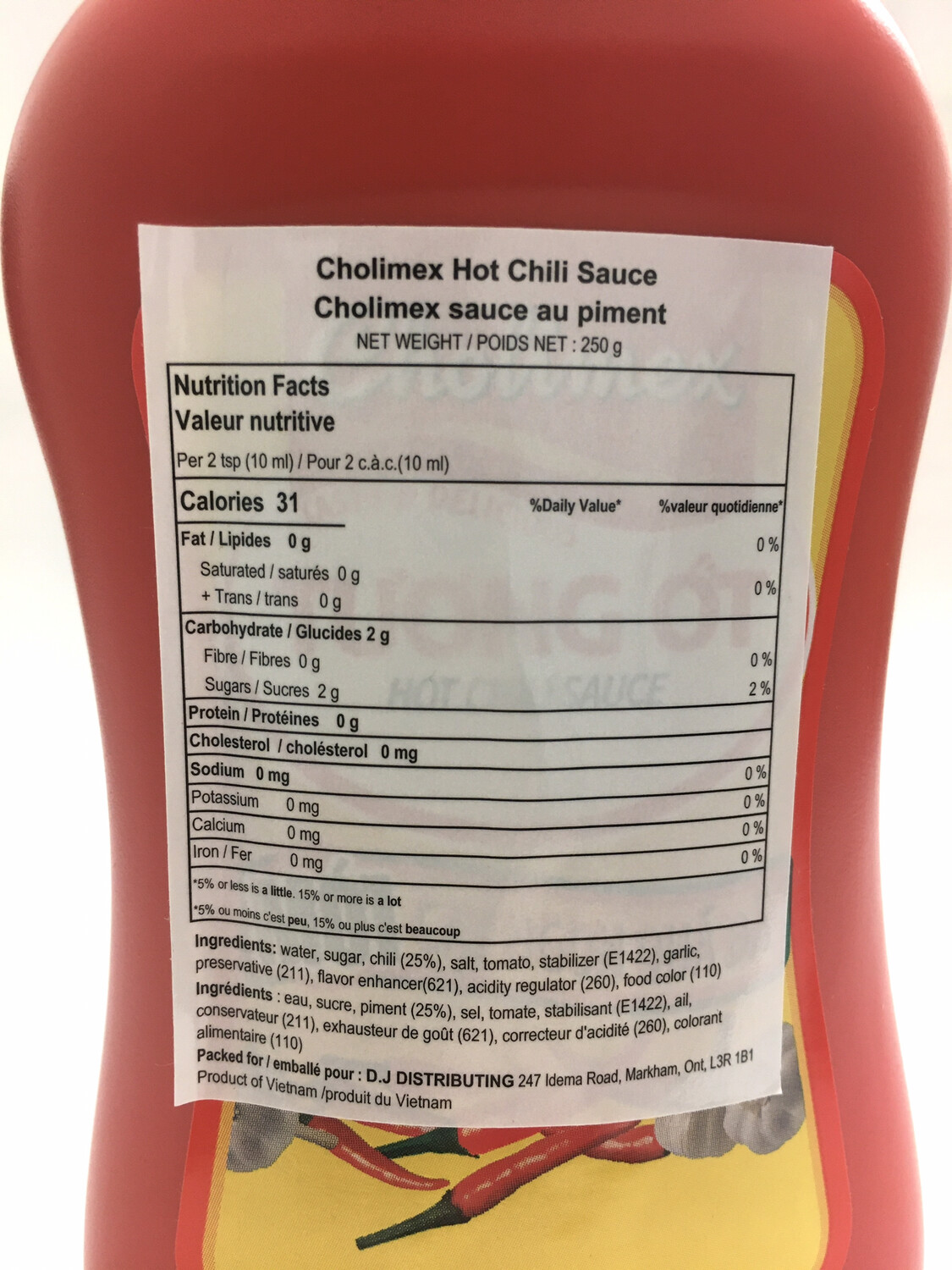 CHOLIMEX CHILI SAUCE PET 250G 24X250G