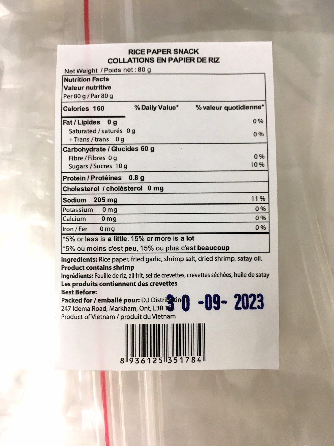TANISA RICE PAPER SNACK 50X80G