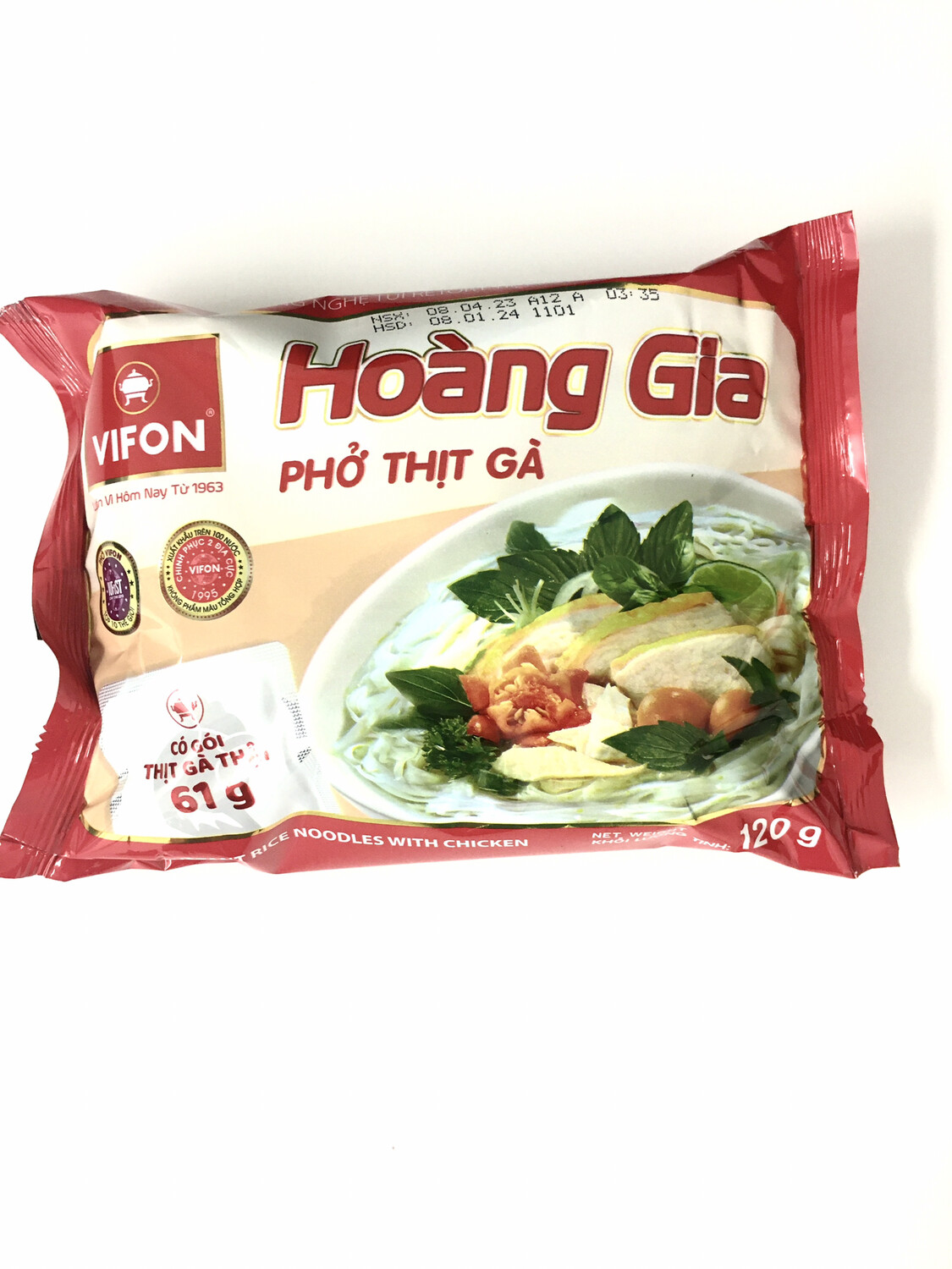 VIFON HOANG GIA INSTANT RICE NOODLES WITH CHICKEN PHO THIT GA 18X120G