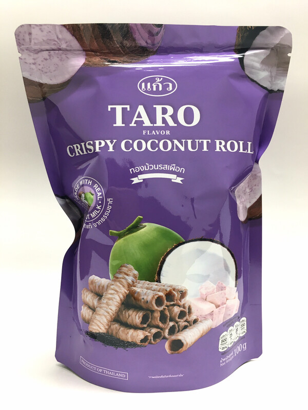 KAEW CRIPSY ROLL TARO FLAVOR 24X3.5OZ