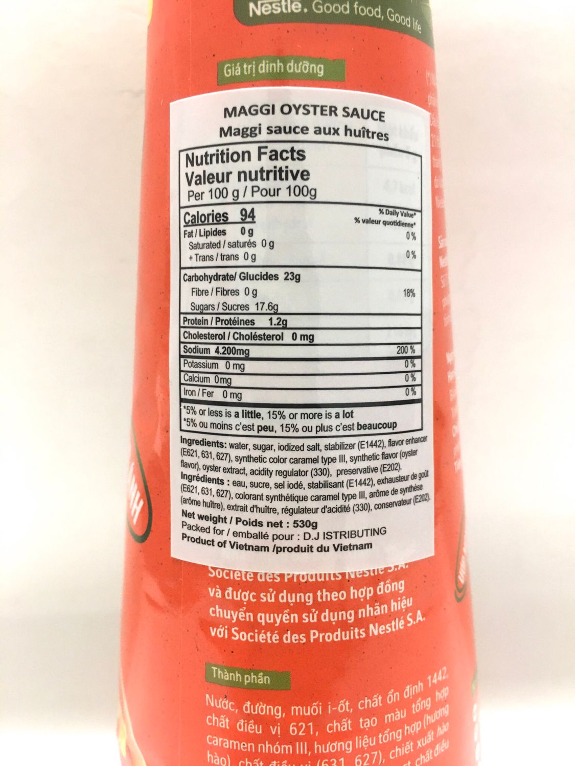 MAGGI OYSTER SAUCE 24X530G
