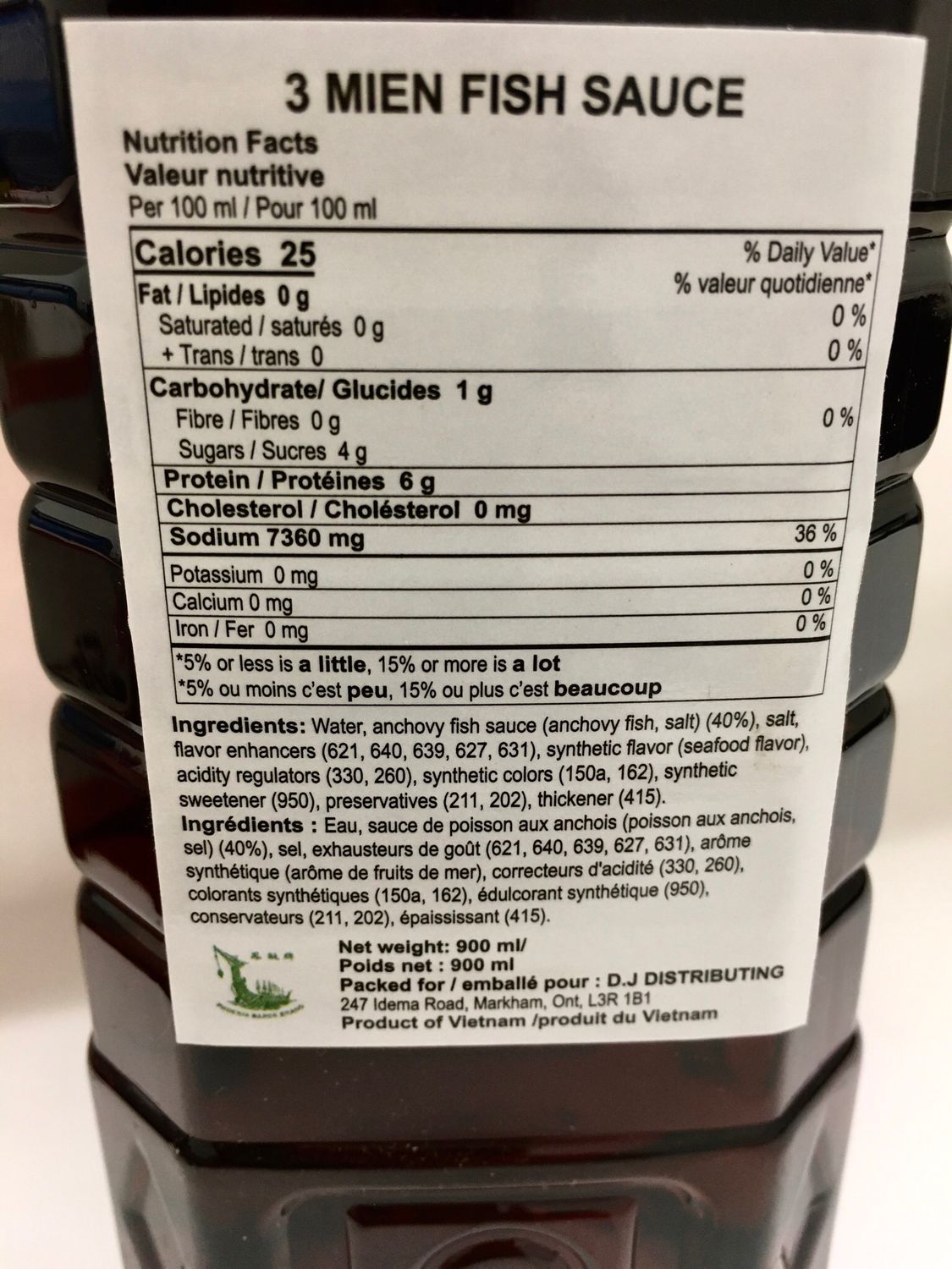 3MIEN FISH SAUCE 15X900ML
