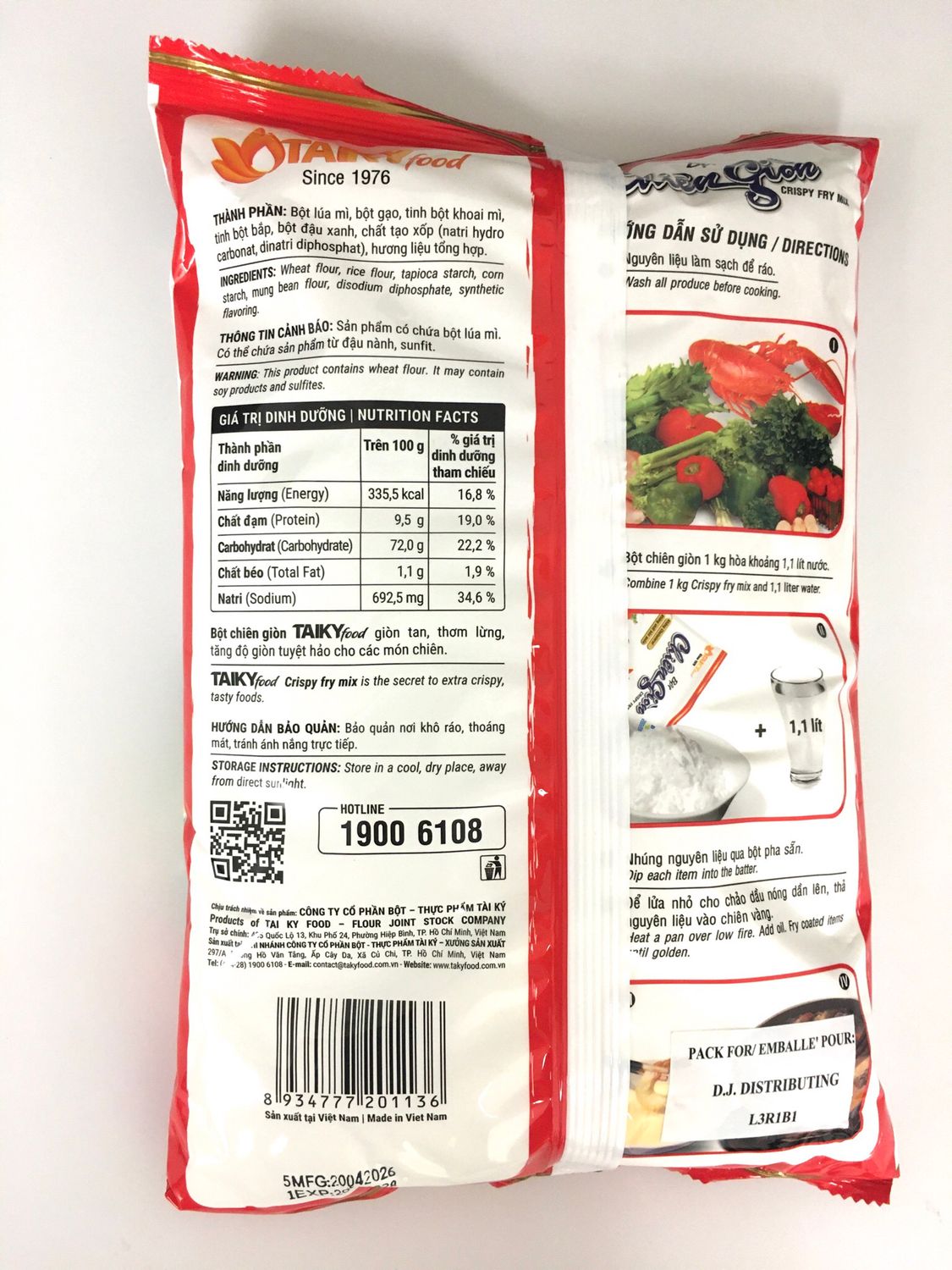 TAI KY CRISPY FRY MIX BOT CHIEN GION 10X1KG