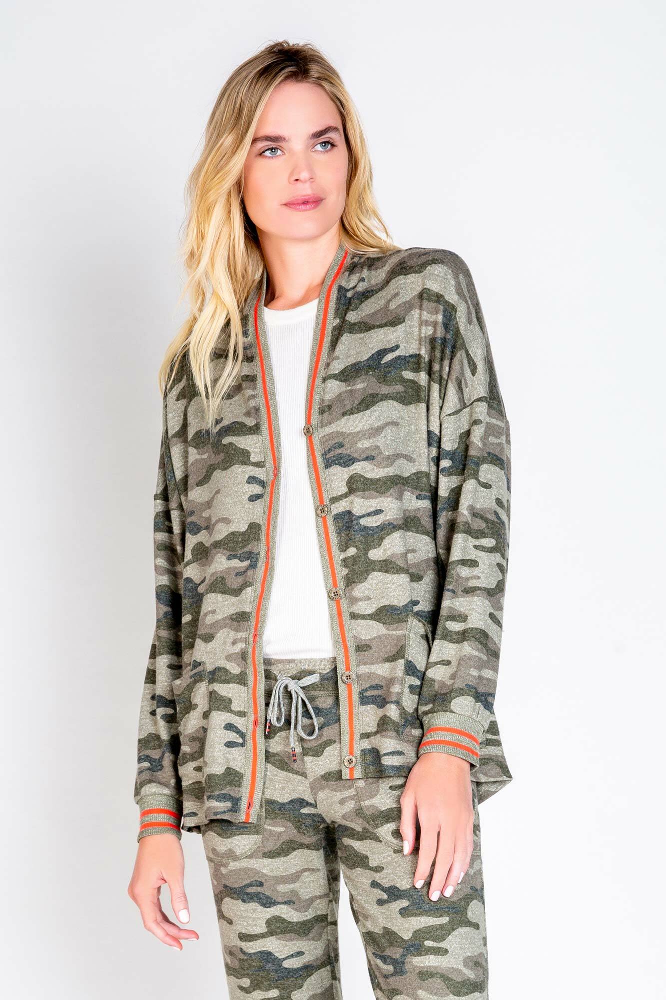 pj salvage camo cardigan
