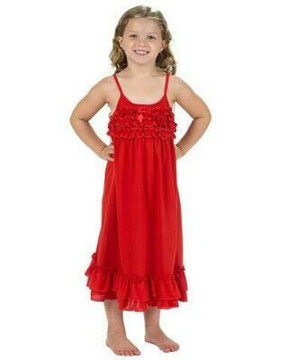 Laura Dare Red Nightgown with  Ruffle PJ Nightgown Size 4         Last 1 ea