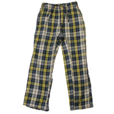Boys Plaid Navy, Green and Yellow Light Flannel Pajama Lounge Pants Size 4 and 5