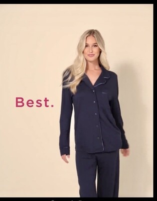 Cosabella Navy Long Sleeve Modal Pajama Pant PJ Set Size XS, S   Last 1