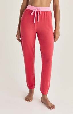 Naptime Brushed Color Block Hot Pink Jogger Pants Z Supply Loungewear   Size XL