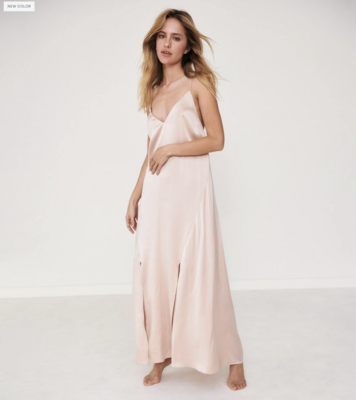 Lunya Washable Silk Crossback Dress- Delicate Pink