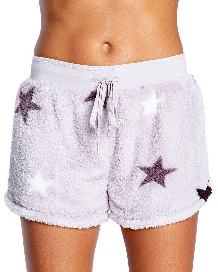 PJ Salvage Plush Cozy Grey Star Pajama Lounge Short Size L, XL