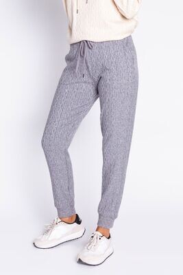 PJ Salvage Tramway Cable Knit Grey Comfy Jogger