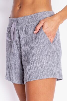 PJ Salvage Tramway Cable Knit Grey Comfy Shorts