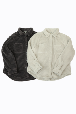 Cozy Charcoal Button Up Jacket Shirt Size XS, runs Big, Last 1