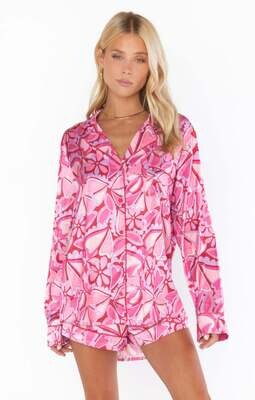 Pink Hearts Pajama PJ Short Set