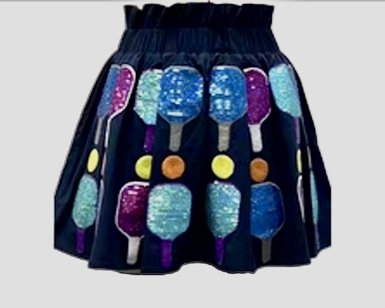 Sequined Pickle Ball Navy Skirt with Lined Shorts Size XL