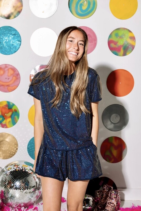 Sequined Navy Skort Size M, L